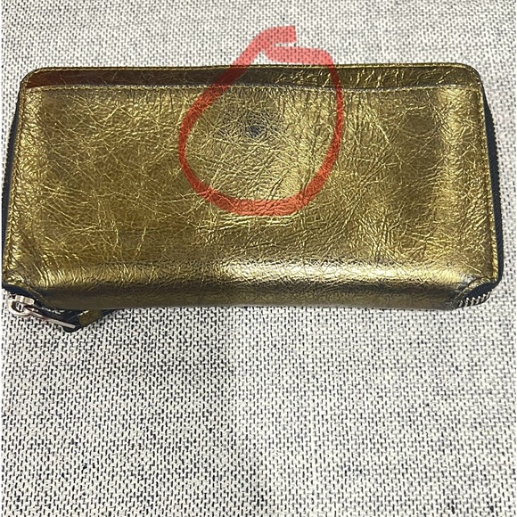 All saints metallic leather long wallet/wristlet - Picture 10 of 16